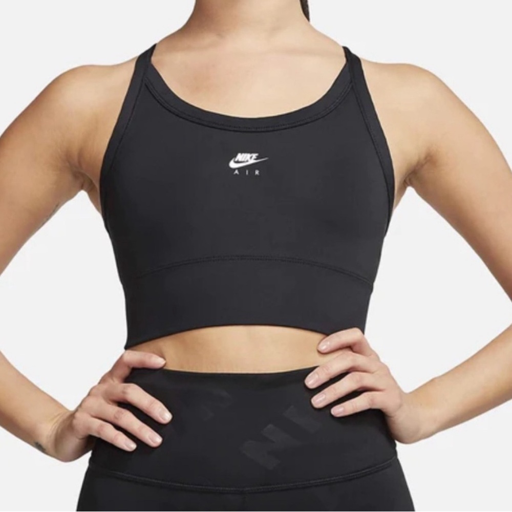 Nike air swoosh black sports bra Small